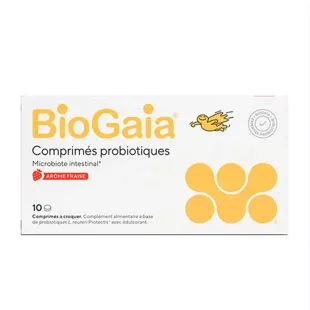 BioGaia Probiotiques Lactobacillus Reuteri Protectis Aroma Fragola 10 compresse 