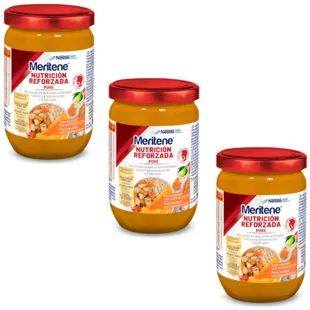 Meritene Nutrición Reforzada Puré Pavo Estofado con Verduras y Arroz 3x300 gr