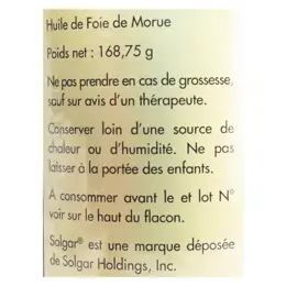 Solgar Huile de foie de Morue 250 Softgels