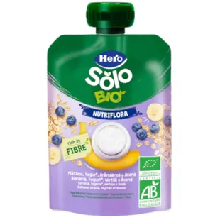 Hero Solo Bio Bolsita de Platáno, Arándanos y Yogur +6m 100 gr