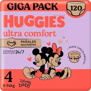 Huggies Ultra Comfort Pañales Braguita Disney Talla 4 (9-14 kg) 120 Uds