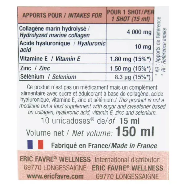 Eric Favre Beauté Pure Collagen+ Pêche Citron Lot de 3 x 10 unicadoses