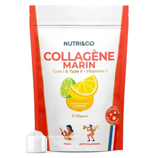 Nutri&Co Colágeno Marino Tipo 1, 2 y 3 Piel y Articulaciones Sabor Limón 180g