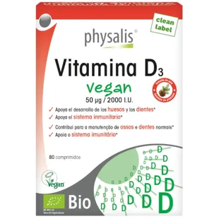Physalis Vitamin D3 Vegan 80 Tablets