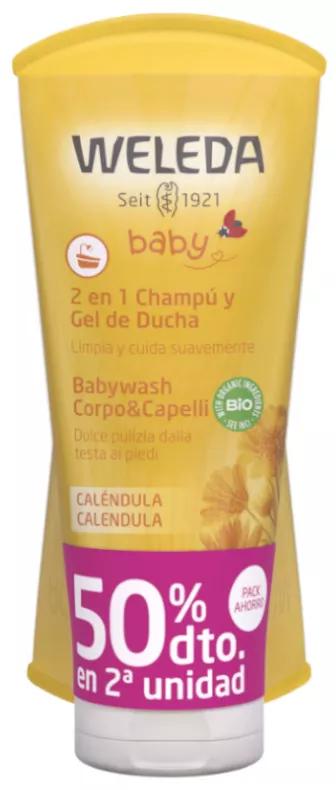 Weleda Baby Caléndula Champú y Gel de Ducha 200 ml + Leche