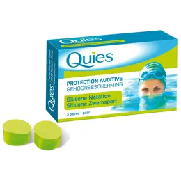 Quies Protection Auditive Silicone Spécial Natation 3 paires