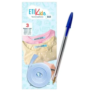 Etikids 3m Blue Fabric Thermoadhesive Tape + Blue Pen