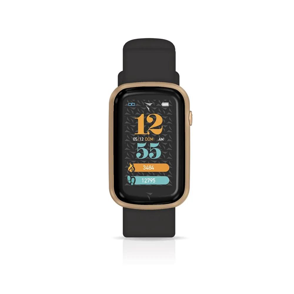 Techmade Smartwatch Steps Black Golden Rose