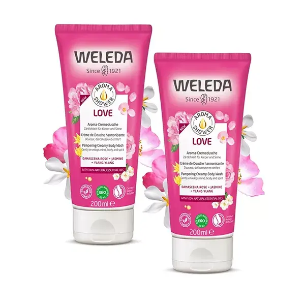Weleda Aroma Shower Love Harmonising Shower Cream 2 x 200ml