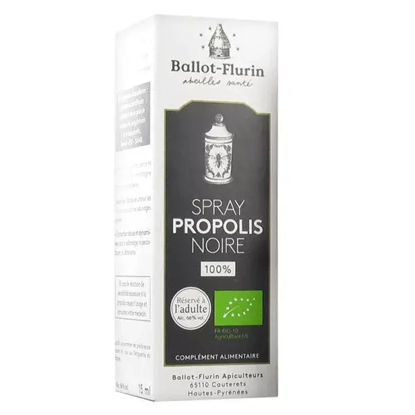 Ballot-Flurin Santé Spray Propolis Noire Avec Alcool 100% Bio 15ml