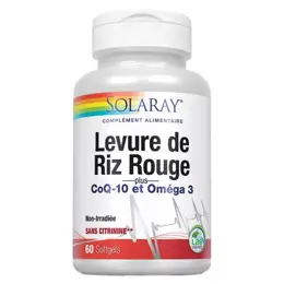 Solaray Levure de Riz Rouge + Co Q10 + Oméga 3 60 gélules