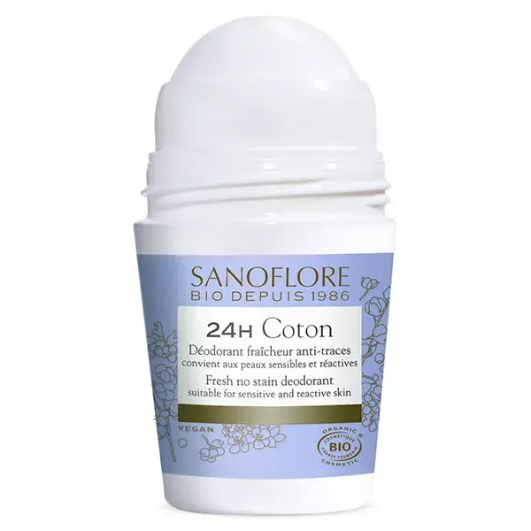 Sanoflore Déodorant Fraîcheur Coton Roll-On 24h Bio 50ml