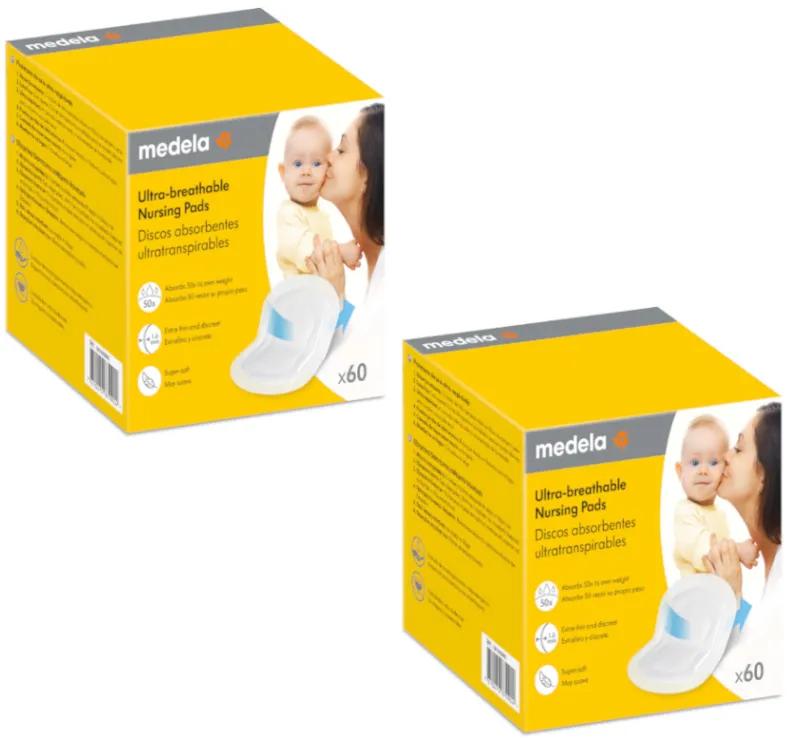 Medela Ultra-Breathable Absorbent Breastfeeding Discs 2x60 units