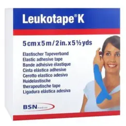 Leukotape K Bande Adhésive Elastique 5cmx5m Bleu Ciel 1 Unité