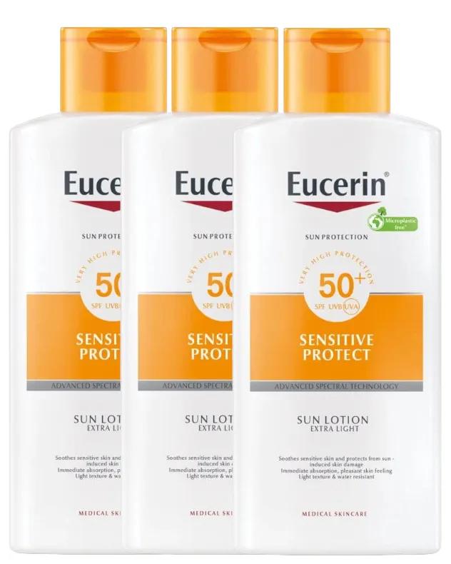 Eucerin Extra Leichte Körpersonnenlotion LSF 50+ 3 x 400 ml