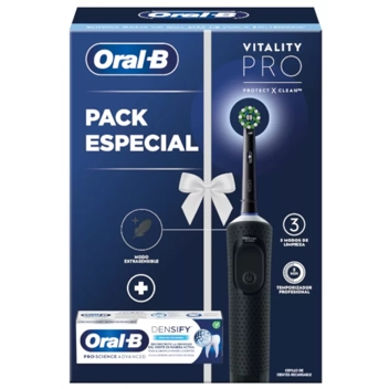 El cepillo oral b vitality pro azul brinda una limpieza superior.