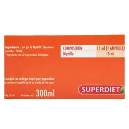 Superdiet Myrtille Bio 20 ampoules de 15ml