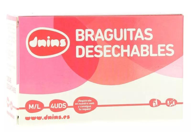 Dnins Braguitas Deshechables Post-Parto Papel Talla M/L 4 Uds