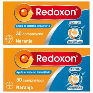 Redoxon Extra Defensas Vitamina D, C y Zinc 2x30 Comprimidos Efervescentes Naranja