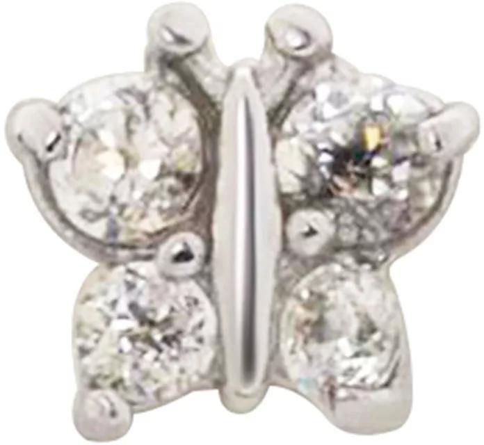 Inverness Stainless Steel Earring 848S Crystal Butterfly