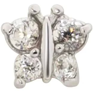 Boucle d'oreille Inverness en acier inoxydable 848S papillon en cristal